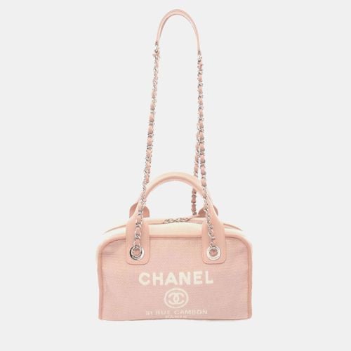 Chanel Pink Canvas Leather Deauville Bowling Bag - Chanel - Modalova