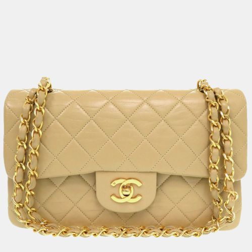 Chanel Beige Lambskin Matelasse 23 Double Flap Shoulder Bag - Chanel - Modalova