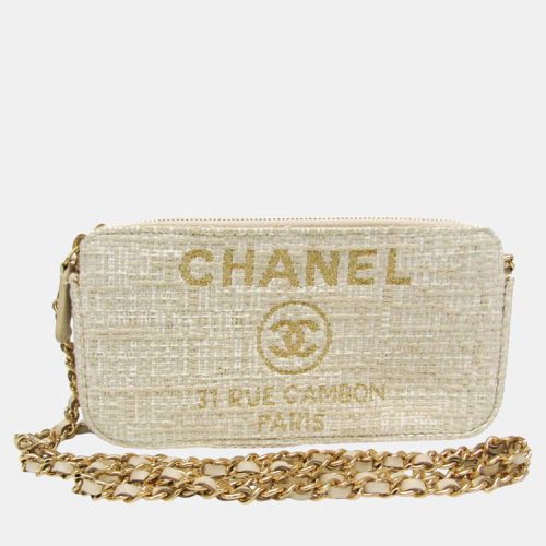 Light Off-white Tweed Chain/Shoulder Wallet - Chanel - Modalova