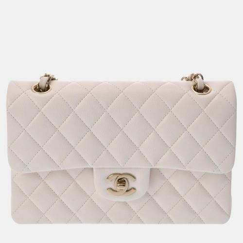 Chanel White Caviar Skin Matelasse Chain Shoulder 23cm Double Flap Bag - Chanel - Modalova