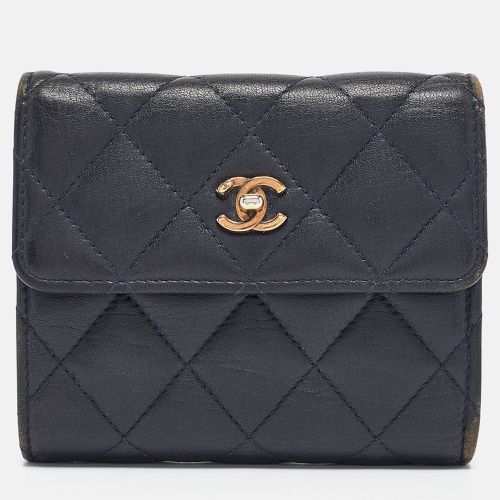 Chanel Navy Blue Quilted Leather CC Trifold Wallet - Chanel - Modalova