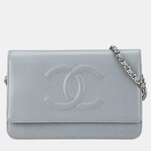 Chanel Blue CC Caviar Wallet On Chain - Chanel - Modalova