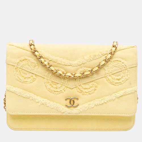 Chanel Yellow Denim Fringe Coco Wallet On Chain - Chanel - Modalova