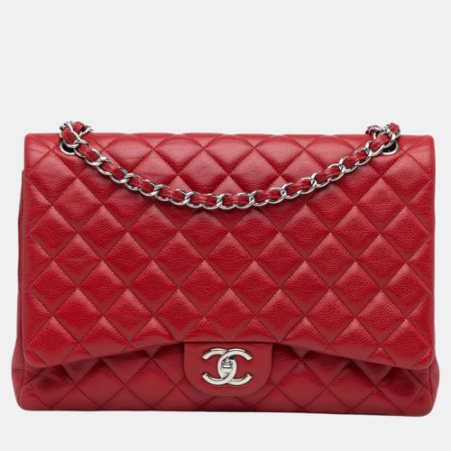 Chanel Red Maxi Classic Caviar Double Flap - Chanel - Modalova