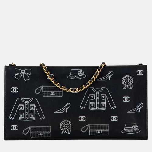 Chanel Navy Blue Canvas Symbols Chain Pochette - Chanel - Modalova