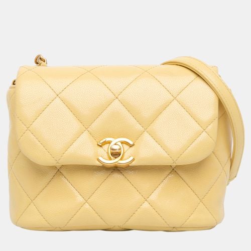 Chanel Yellow Mini CC Quilted Caviar Flap - Chanel - Modalova