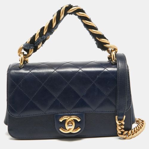 Chanel Navy Blue Quilted Leather Cosmopolite Straight Line Flap Bag - Chanel - Modalova