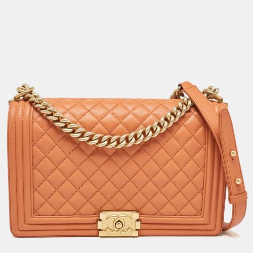 Chanel Orange Quilted Leather New Medium Boy Flap Bag - Chanel - Modalova