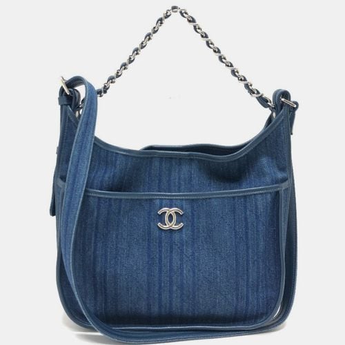 Chanel Denim Blue Matelasse Coco Mark Handbag - Chanel - Modalova