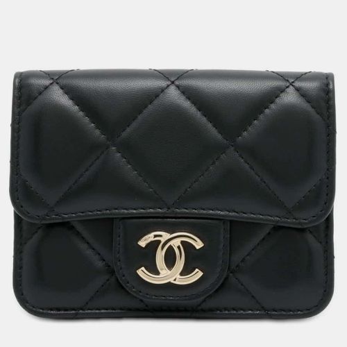 Chanel Black Lambskin Matelasse Coco Mark Chain Pouch Belt Bag - Chanel - Modalova