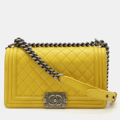 Chanel Leather Yellow Boy Chanel Matelasse Coco Mark Chain Shoulder Bag - Chanel - Modalova