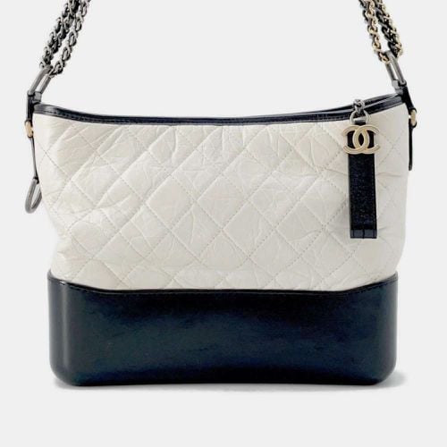 Chanel White Black Calf Leather Gabriel de Hobo Large Chain Shoulder Bag - Chanel - Modalova