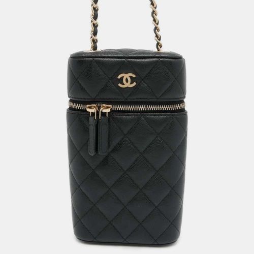 Chanel Caviar Skin Black Matelasse Coco Mark Classic Vanity Chain Shoulder Bag - Chanel - Modalova