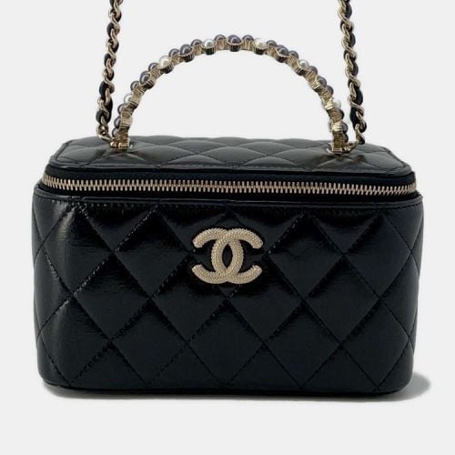 Chanel Lambskin Black Matelasse Coco Mark Vanity Chain Shoulder Bag - Chanel - Modalova