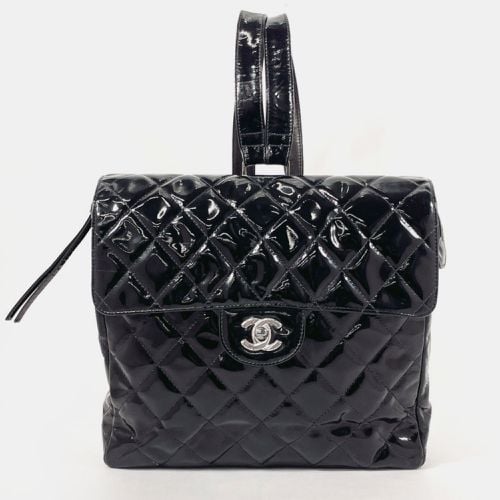 Chanel Patent Leather Black Matelasse Backpack - Chanel - Modalova