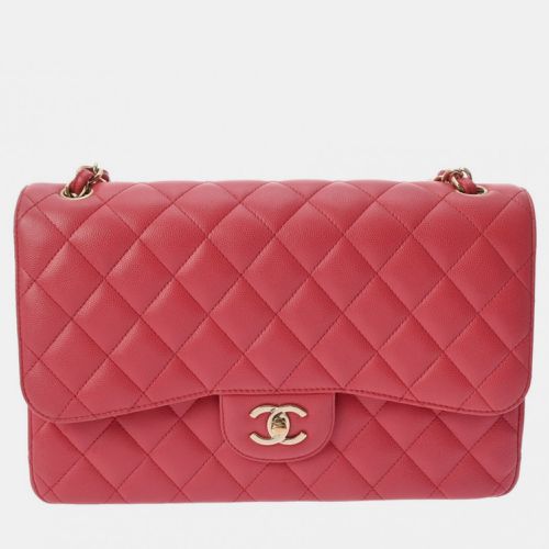 Chanel Pink Caviar Skin Matelasse Chain Shoulder Double Flap 30cm Bag - Chanel - Modalova