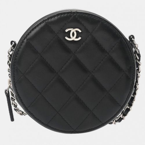 Chanel Black Lambskin Matelasse Round Chain Shoulder Bag - Chanel - Modalova