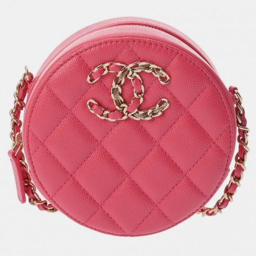 Chanel Pink Caviar Skin Round Chain Shoulder Bag - Chanel - Modalova