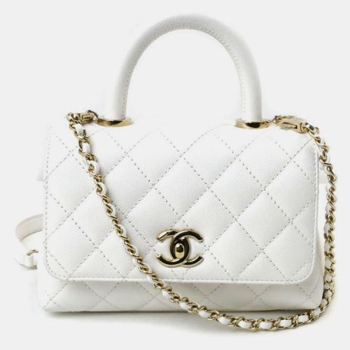 Chanel White Caviar Skin Coco Handle 19 XXS Chain Shoulder Bag - Chanel - Modalova