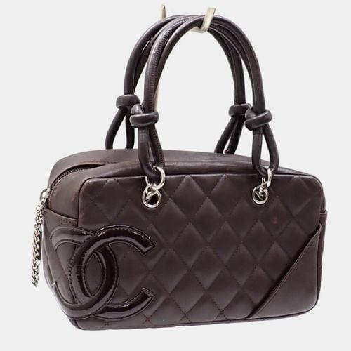 Chanel Dark Brown Orange Lambskin Cambon Line Bowling Bag - Chanel - Modalova