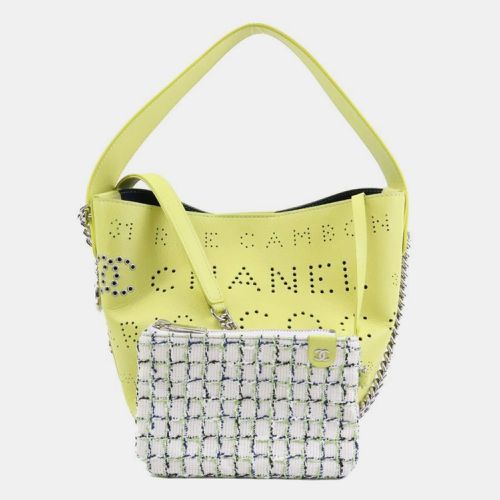 Chanel Leather Green Yellow Silver Shoulder Bag - Chanel - Modalova