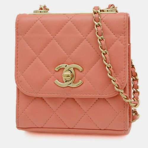 Chanel Lambskin Pink Matelasse Chain Shoulder Bag - Chanel - Modalova