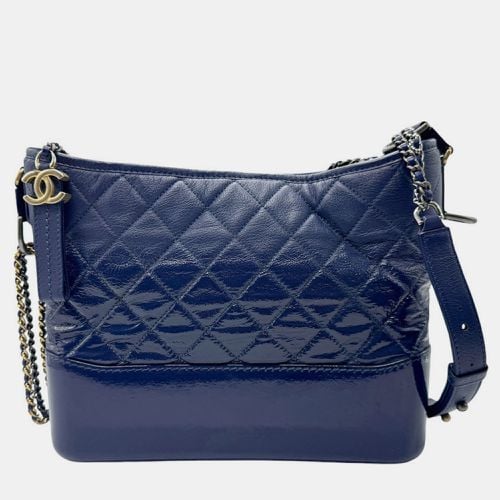 Chanel Leather Enamel Dark Blue Silver Gold Gabrielle de Chanel Shoulder Bag - Chanel - Modalova