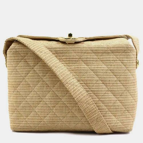 Chanel Beige Gold Raffia Shoulder Bag - Chanel - Modalova