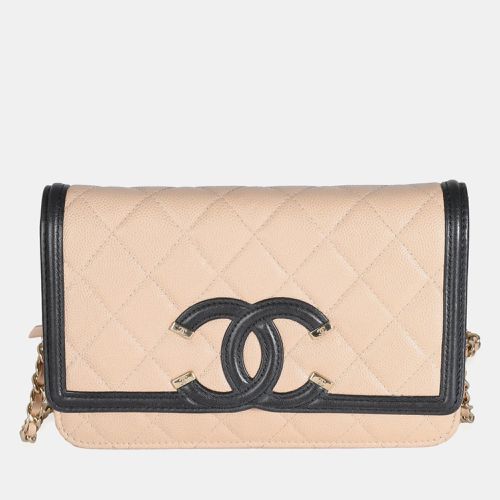 Quilted Caviar Filigree Wallet On Chain - Chanel - Modalova