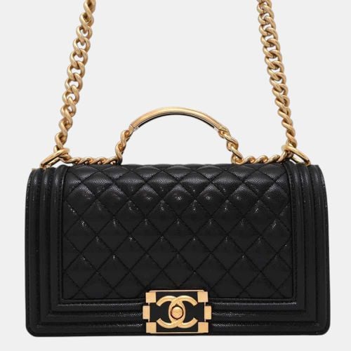 Chanel Black Caviar Leather Boy Chanel Top Handle Chain Shoulder - Chanel - Modalova