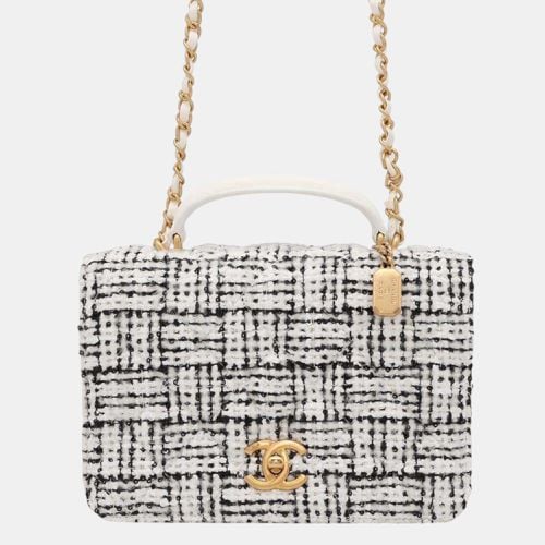 Chanel White Tweed Leather Chain Shoulder - Chanel - Modalova