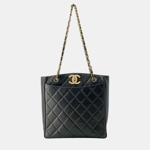 Chanel Black Caviar Leather Matelasse CC Logo Chain Tote bag - Chanel - Modalova