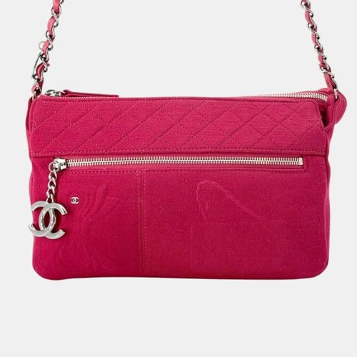 Chanel Red Cotton Matelasse Chain Shoulder Bag - Chanel - Modalova