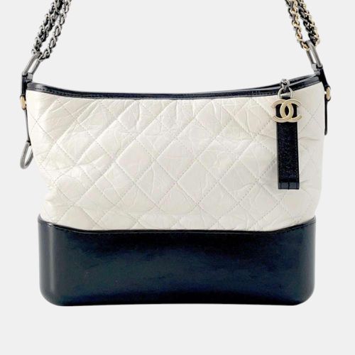 Chanel Gabriel de Hobo White/Black Calf Leather Size Large - Chanel - Modalova