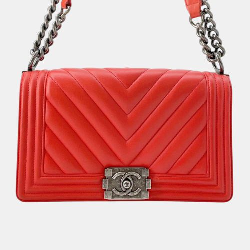 Chanel Carnelian Lambskin Chevron Boy Chanel Chain Shoulder - Chanel - Modalova