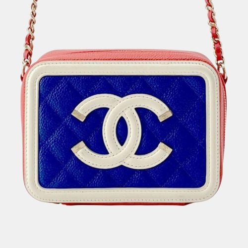 Chanel Blue/Red/White Caviar Leather CC Filigree Chain Shoulder bag - Chanel - Modalova