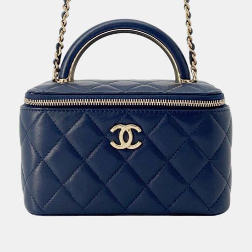 Chanel Navy Lambskin Vanity Chain Shoulder Bag - Chanel - Modalova