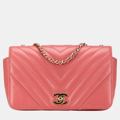 Chanel Pink Mini Chevron Calfskin Statement Flap - Chanel - Modalova