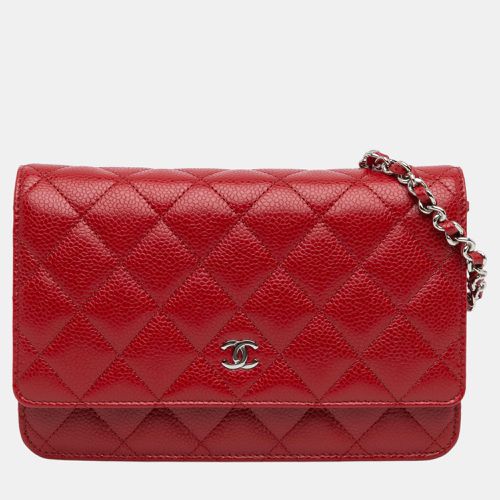 Chanel Red Classic Caviar Wallet on Chain - Chanel - Modalova