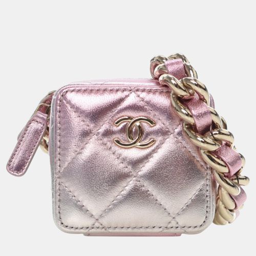 Chanel Pink/Silver Mini Metallic Lambskin Coco Punk Cube Bag - Chanel - Modalova