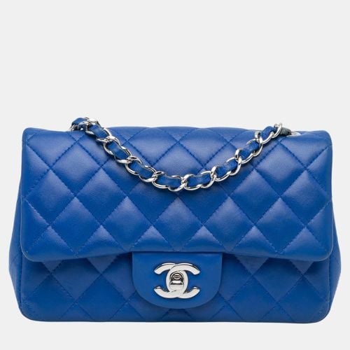 Chanel Blue Mini Rectangular Classic Lambskin Single Flap - Chanel - Modalova