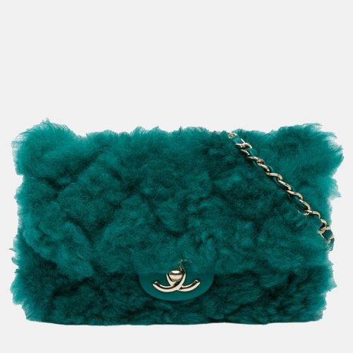 Chanel Green Small Shearling Single Flap - Chanel - Modalova