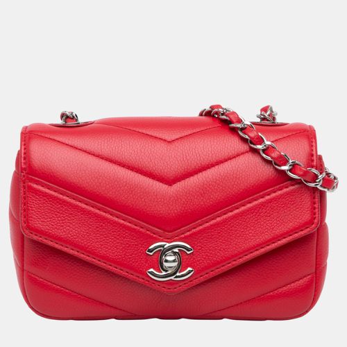 Chanel Red Mini Caviar Chevron Data Center Envelope Flap Bag - Chanel - Modalova