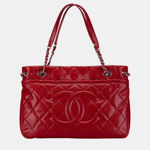 Chanel Red Quilted Caviar Soft Shopper Tote - Chanel - Modalova