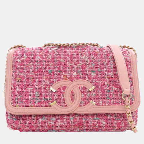 Chanel Pink Medium Tweed CC Filigree Flap - Chanel - Modalova