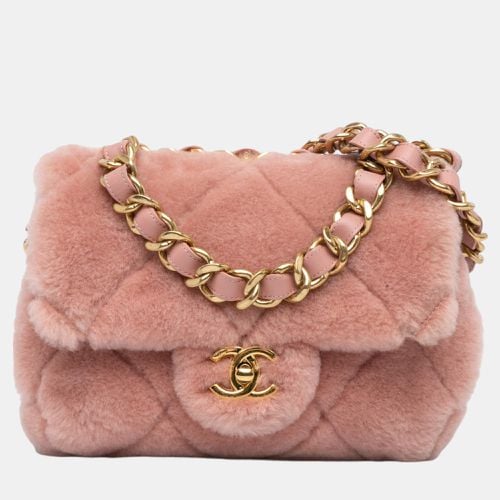 Chanel Pink Small Quilted Shearling Bar Chain Handle Flap - Chanel - Modalova