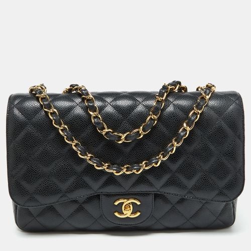 Chanel Black Quilted Caviar Leather Jumbo Classic Single Flap Bag - Chanel - Modalova