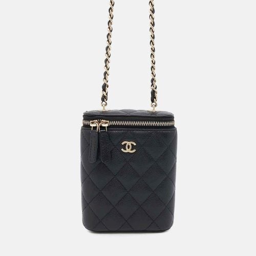 Chanel Black Caviar Leather Mini Vanity Matelasse Chain Shoulder Bag - Chanel - Modalova