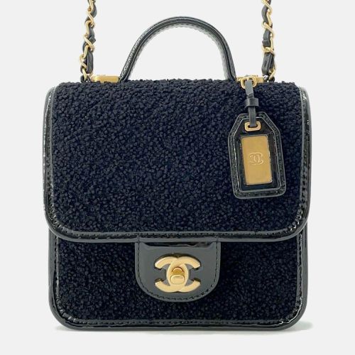 Chanel Black Jersy Patent Leather Handle Chain Shoulder Bag - Chanel - Modalova