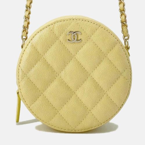 Chanel Yellow Caviar Leather Matelasse Round Chain Shoulder bag - Chanel - Modalova